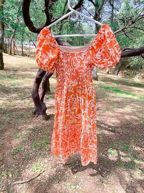 Orange Cruise Summer Dress Medium